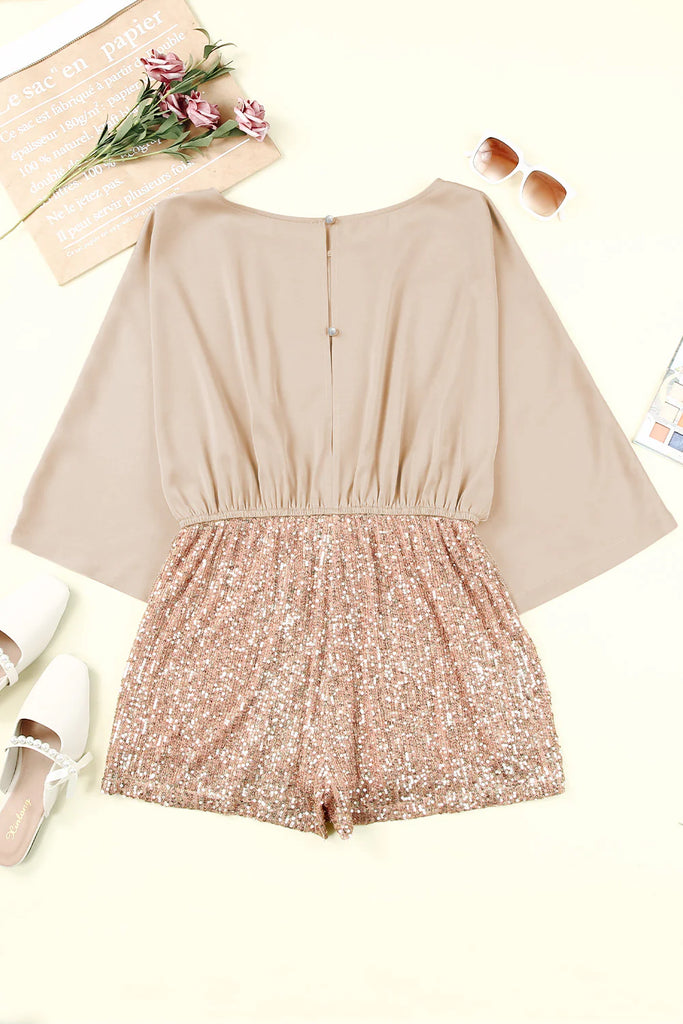 rose gold romper dress Rose Gold Sequin Romper - Wrap Skort Romper - Sexy Sequin Romper
